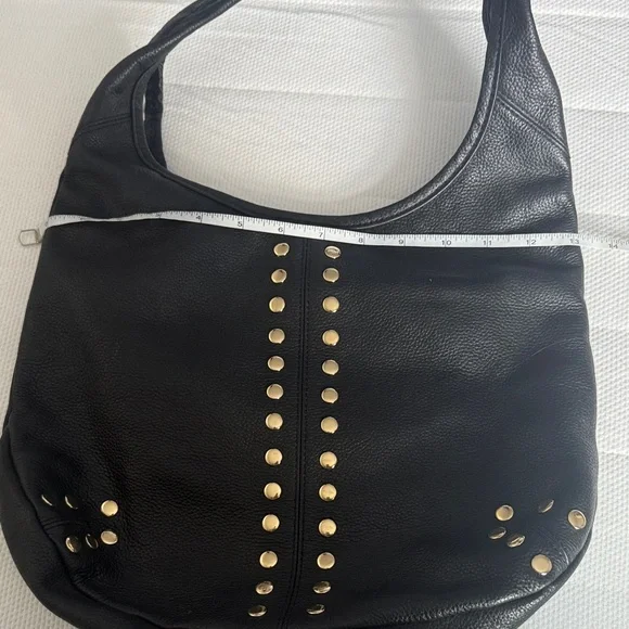 Minkette by Rebecca Minkoff Black Hobo Bag with Gold Accents